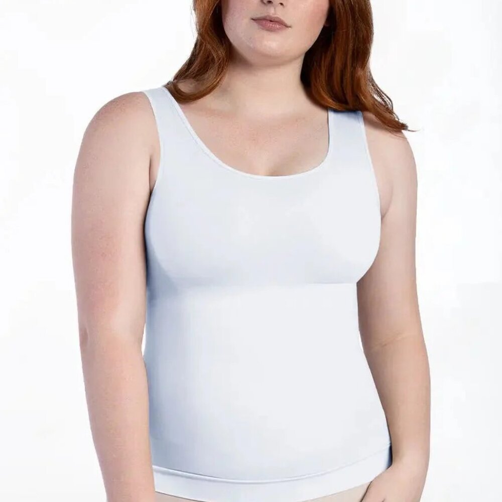 Curveez Essential Square Neck Shapewear Tank Top White size XL - CUR3510